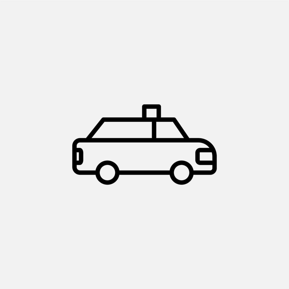 taxi, taxi, viaje, icono de línea de transporte, vector, ilustración, plantilla de logotipo. adecuado para muchos propósitos. vector