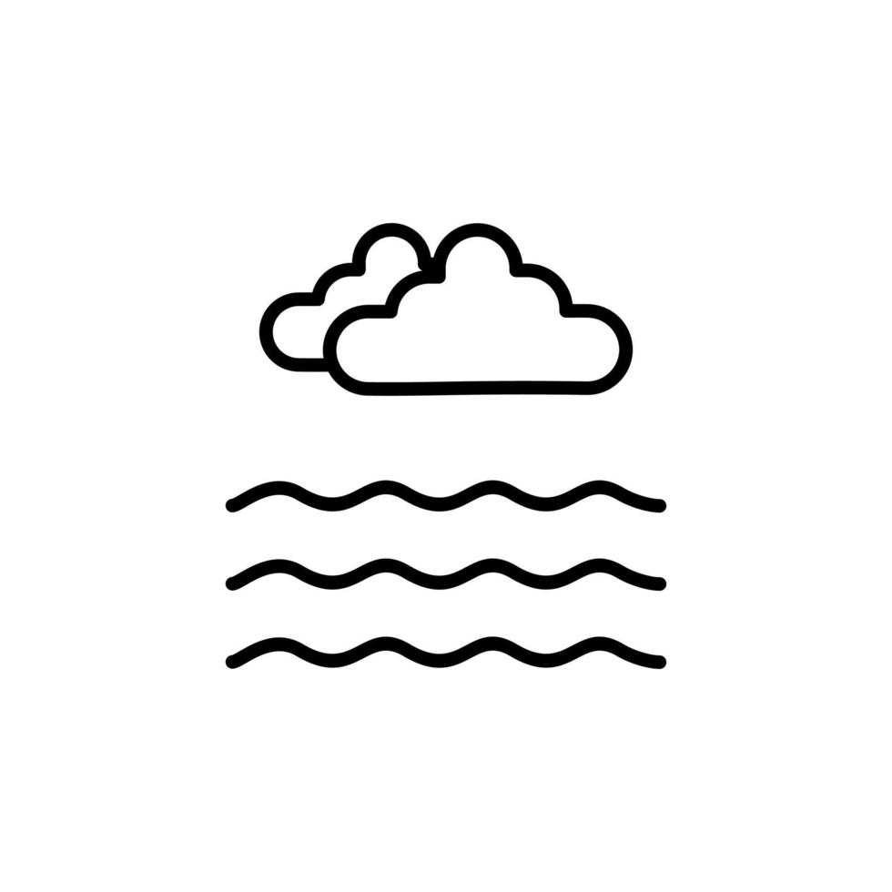 Ocean, Water, River, Sea Line Icon, Vector, Illustration, Logo Template. Suitable For Many Purposes. vector