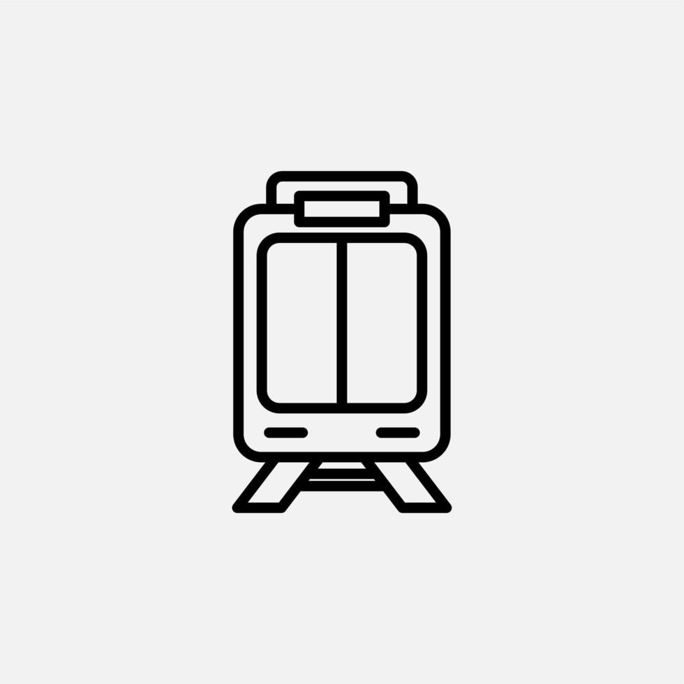 tren, locomotora, icono de línea de transporte, vector, ilustración, plantilla de logotipo. adecuado para muchos propósitos. vector