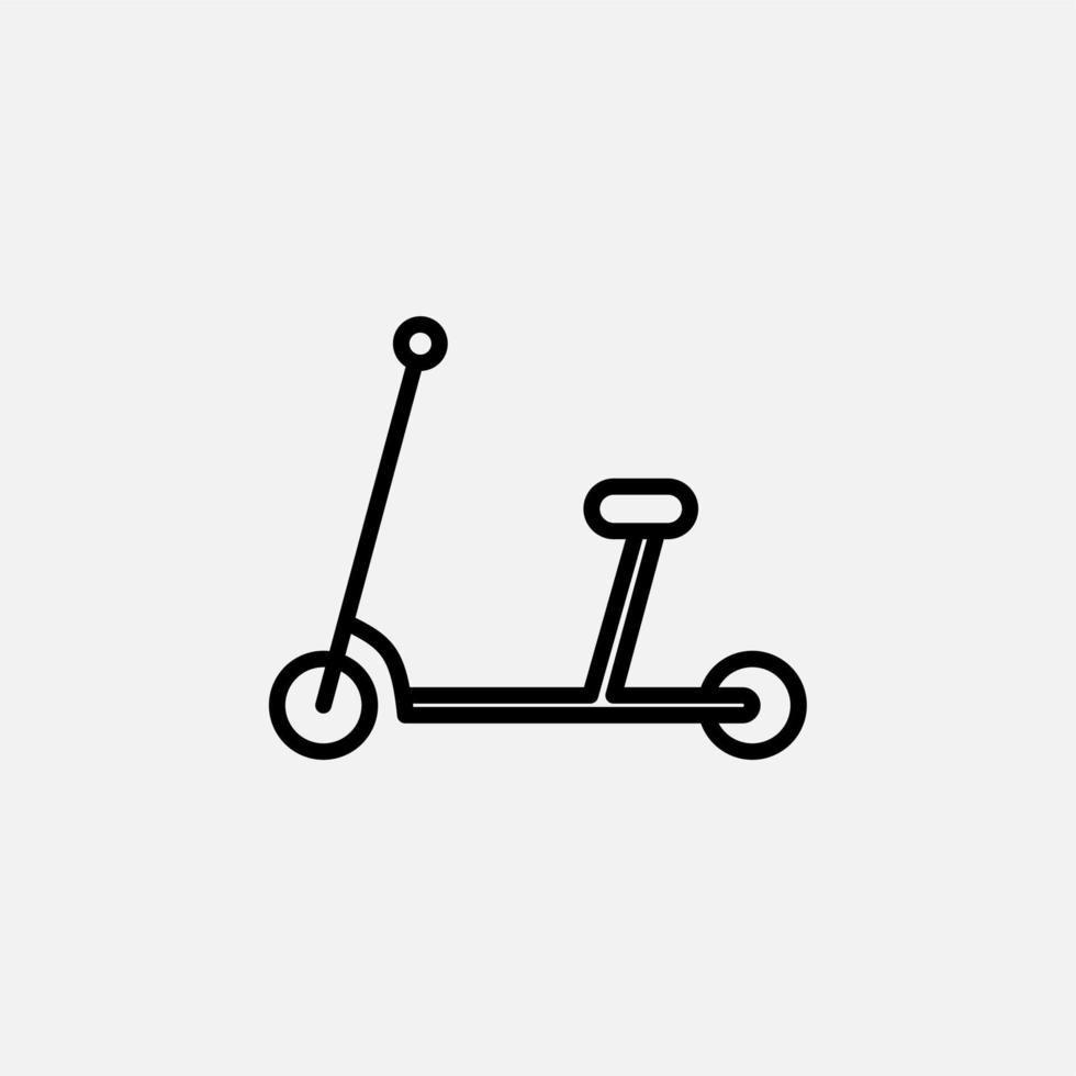 scooter, patinete línea icono, vector, ilustración, plantilla de logotipo. adecuado para muchos propósitos vector