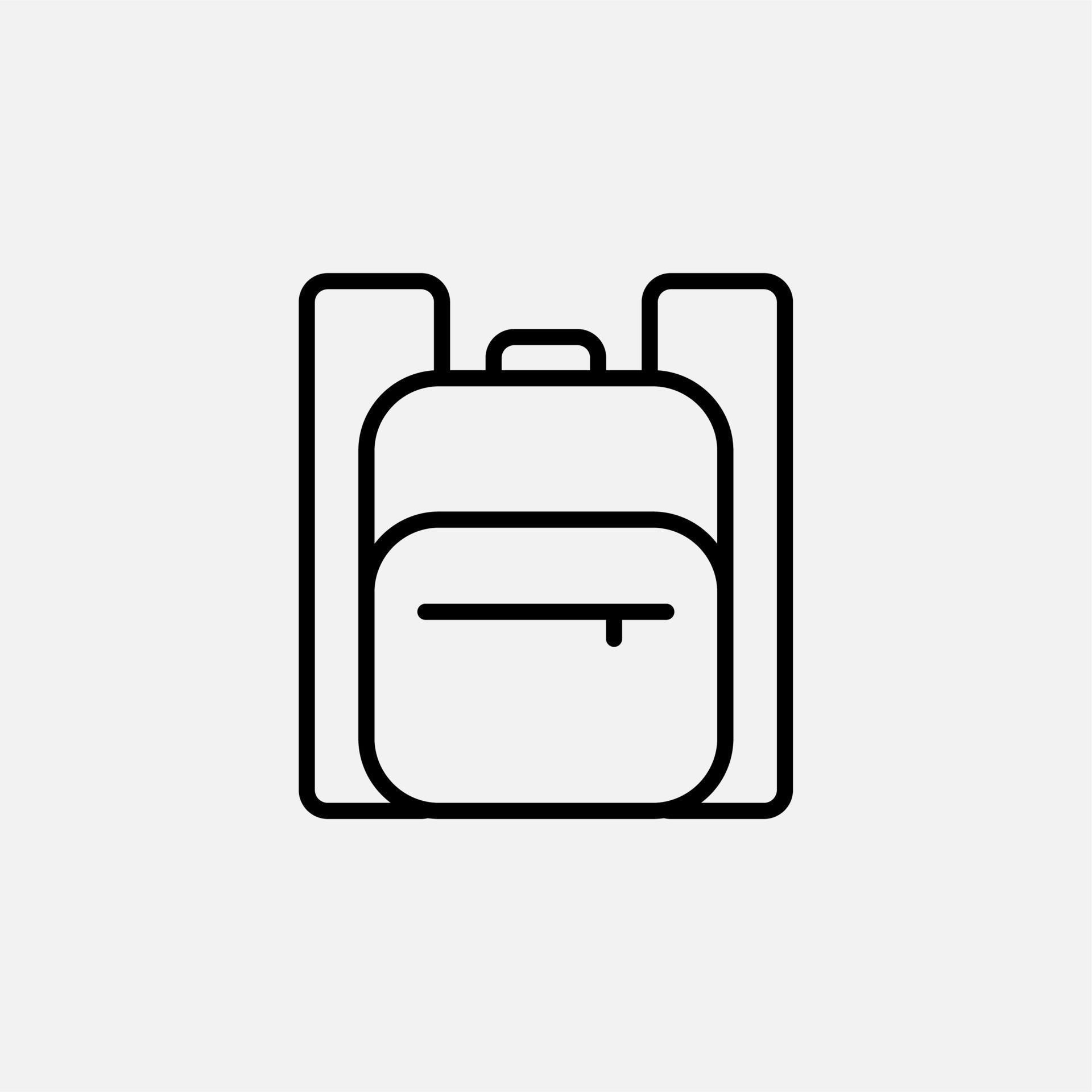 Backpack, School, Rucksack, Knapsack Line Icon, Vector, Illustration ...