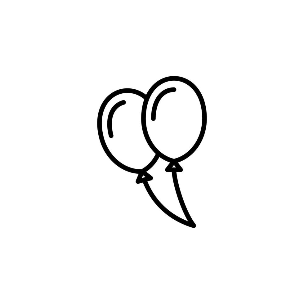 Balloon, Ballon Line Icon, Vector, Illustration, Logo Template. Suitable For Many Purposes. vector