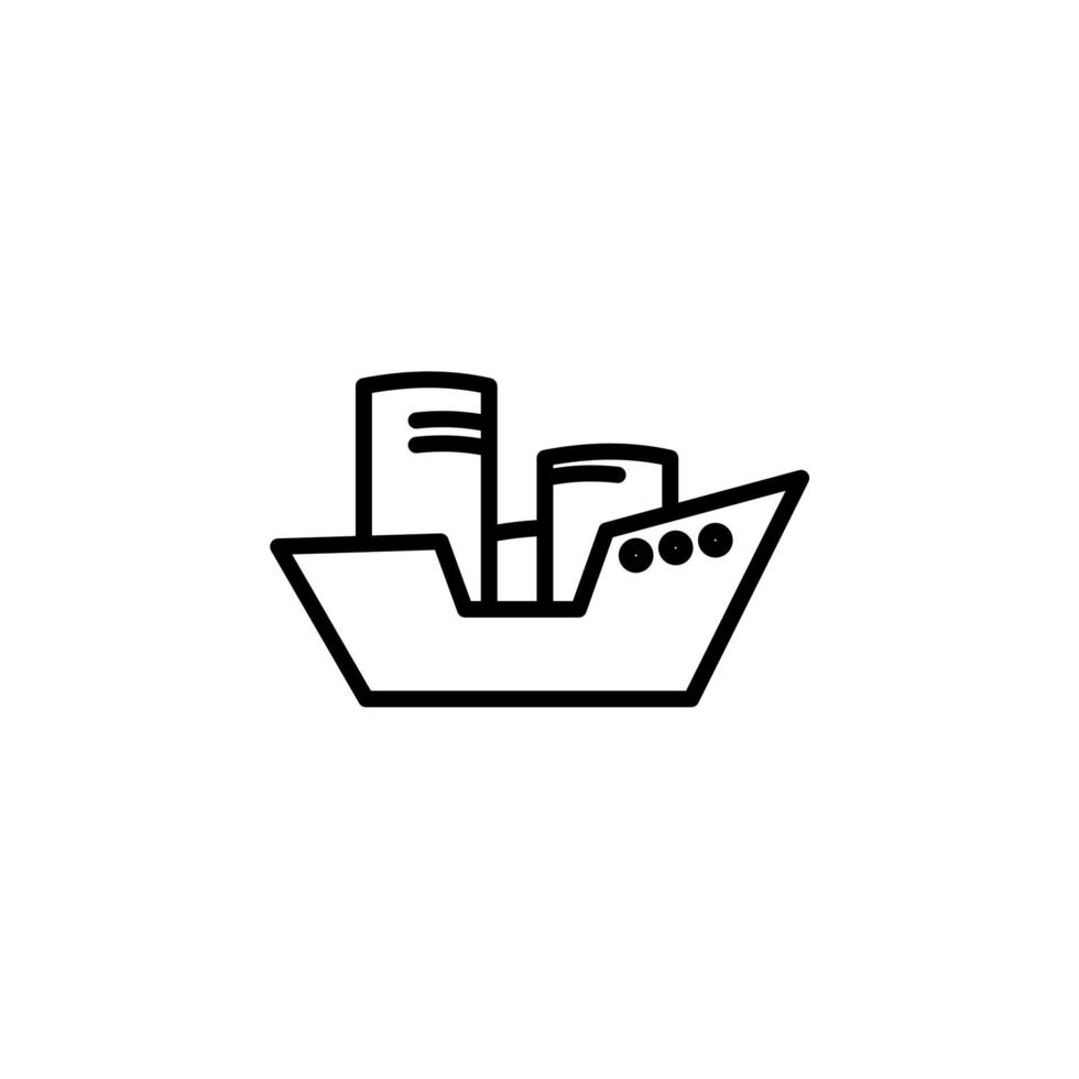 Ship, Boat, Sailboat Line Icon, Vector, Illustration, Logo Template. Suitable For Many Purposes. vector