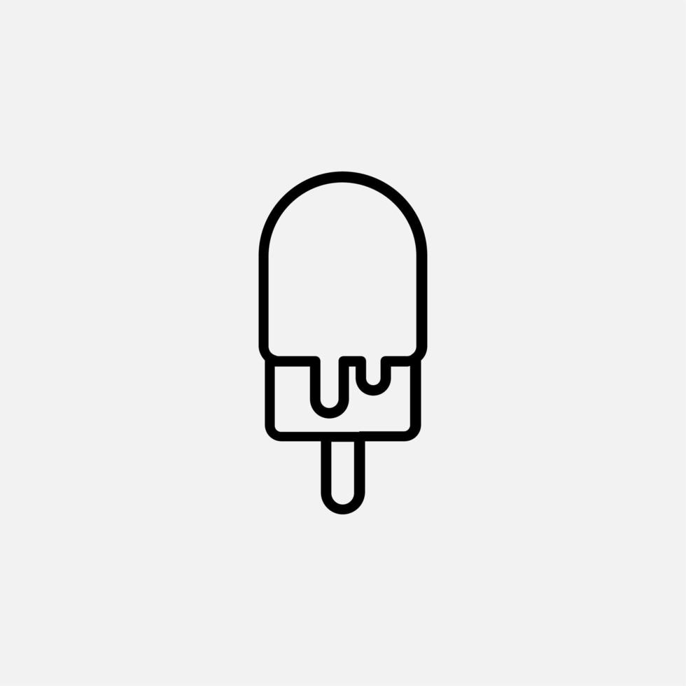 Ice Cream, Dessert, Sweet Line Icon, Vector, Illustration, Logo Template. Suitable For Many Purposes. vector