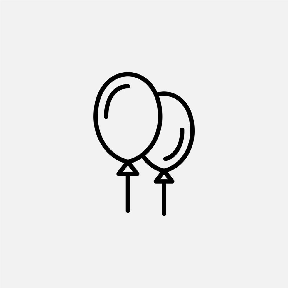 Balloon, Ballon Line Icon, Vector, Illustration, Logo Template. Suitable For Many Purposes vector