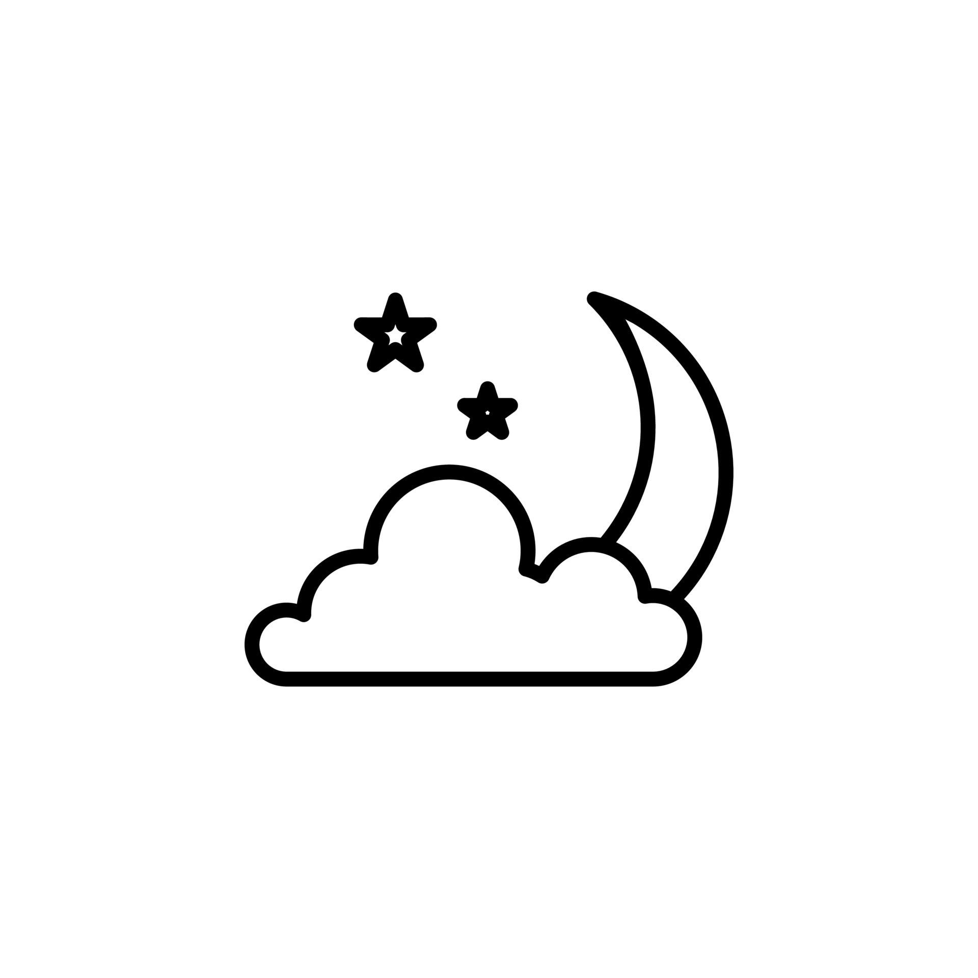 Moon, Night, Moonlight, Midnight Line Icon, Vector, Illustration, Logo