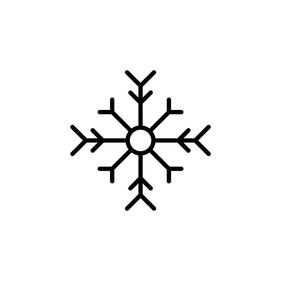 invierno, nevadas, nieve, icono de línea de copo de nieve, vector, ilustración, plantilla de logotipo. adecuado para muchos propósitos. vector