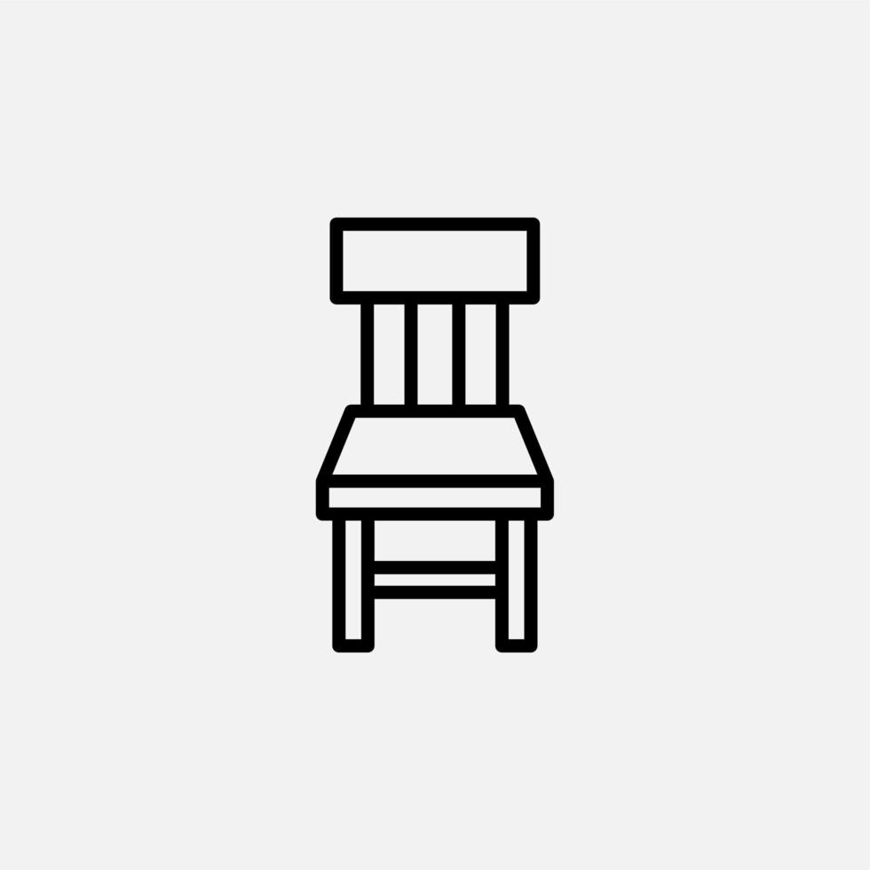 Chair, Seat Line Icon, Vector, Illustration, Logo Template. Suitable For Many Purposes. vector