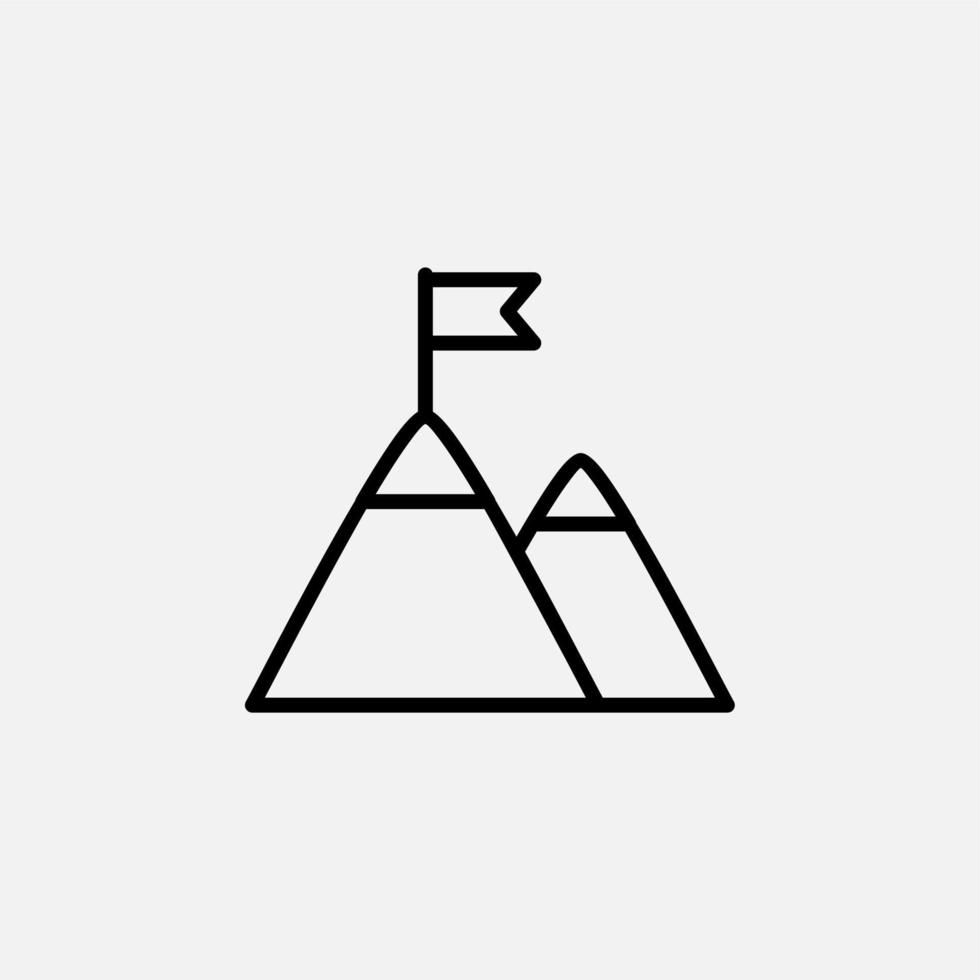 Mountain, Hill, Mount, Peak Line Icon, Vector, Illustration, Logo Template. Suitable For Many Purposes. vector
