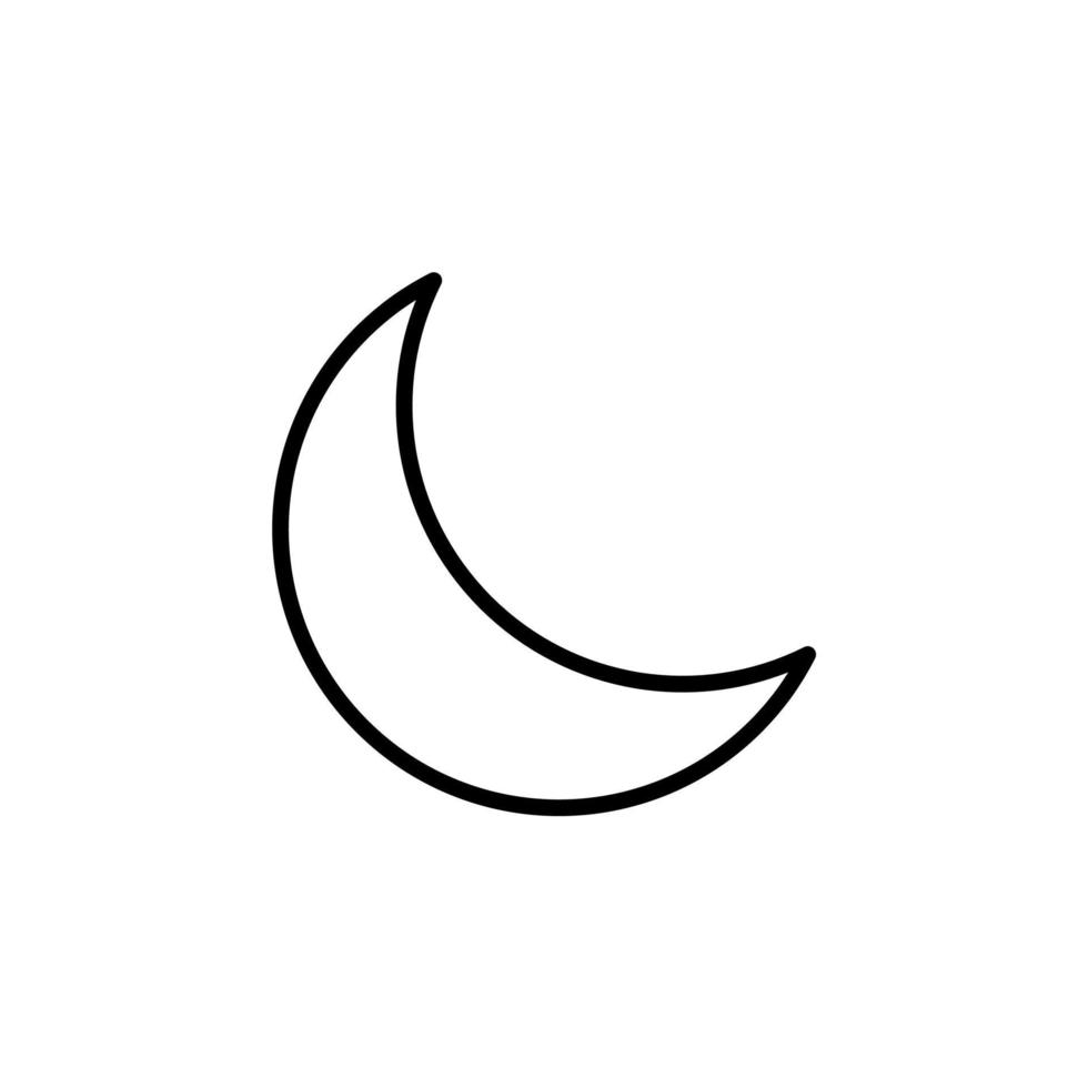 luna, noche, luz de la luna, icono de línea de medianoche, vector, ilustración, plantilla de logotipo. adecuado para muchos propósitos. vector