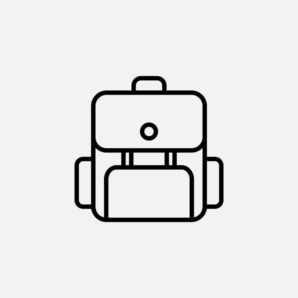 mochila, escuela, mochila, icono de línea de mochila, vector, ilustración, plantilla de logotipo. adecuado para muchos propósitos. vector