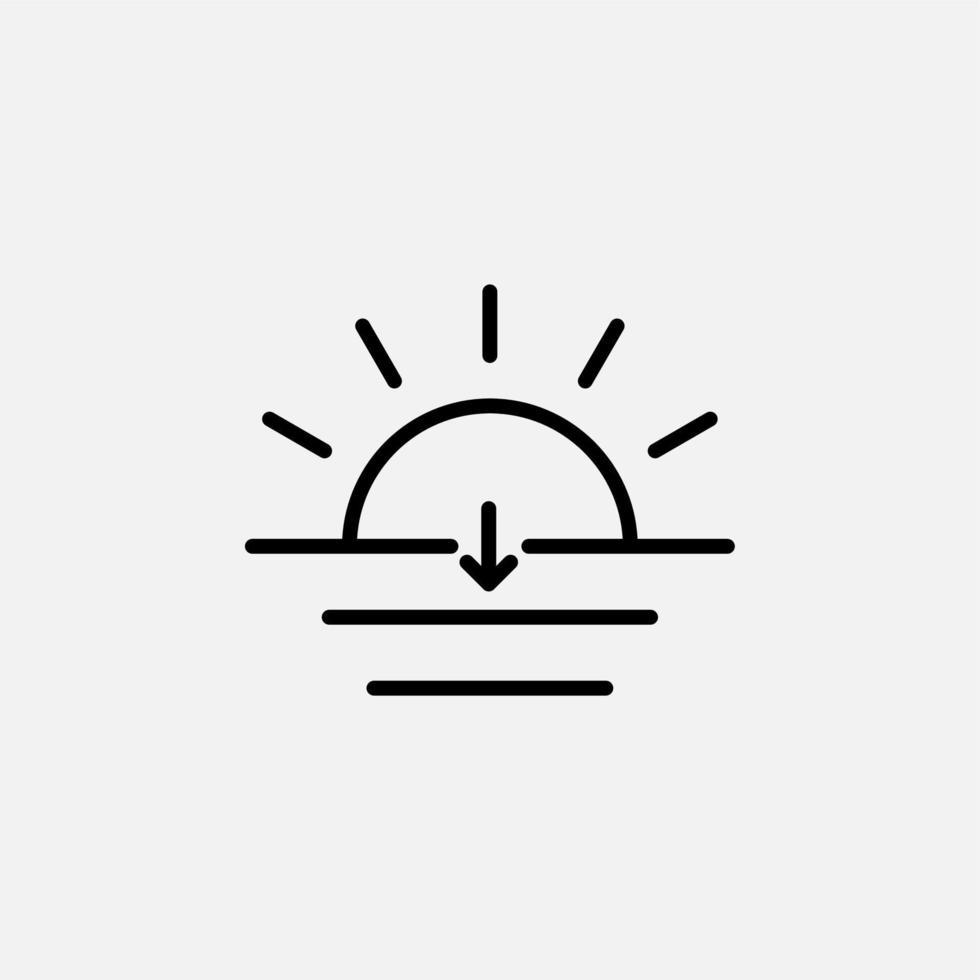 Sunrise, Sunset, Sun Line Icon, Vector, Illustration, Logo Template. Suitable For Many Purposes. vector