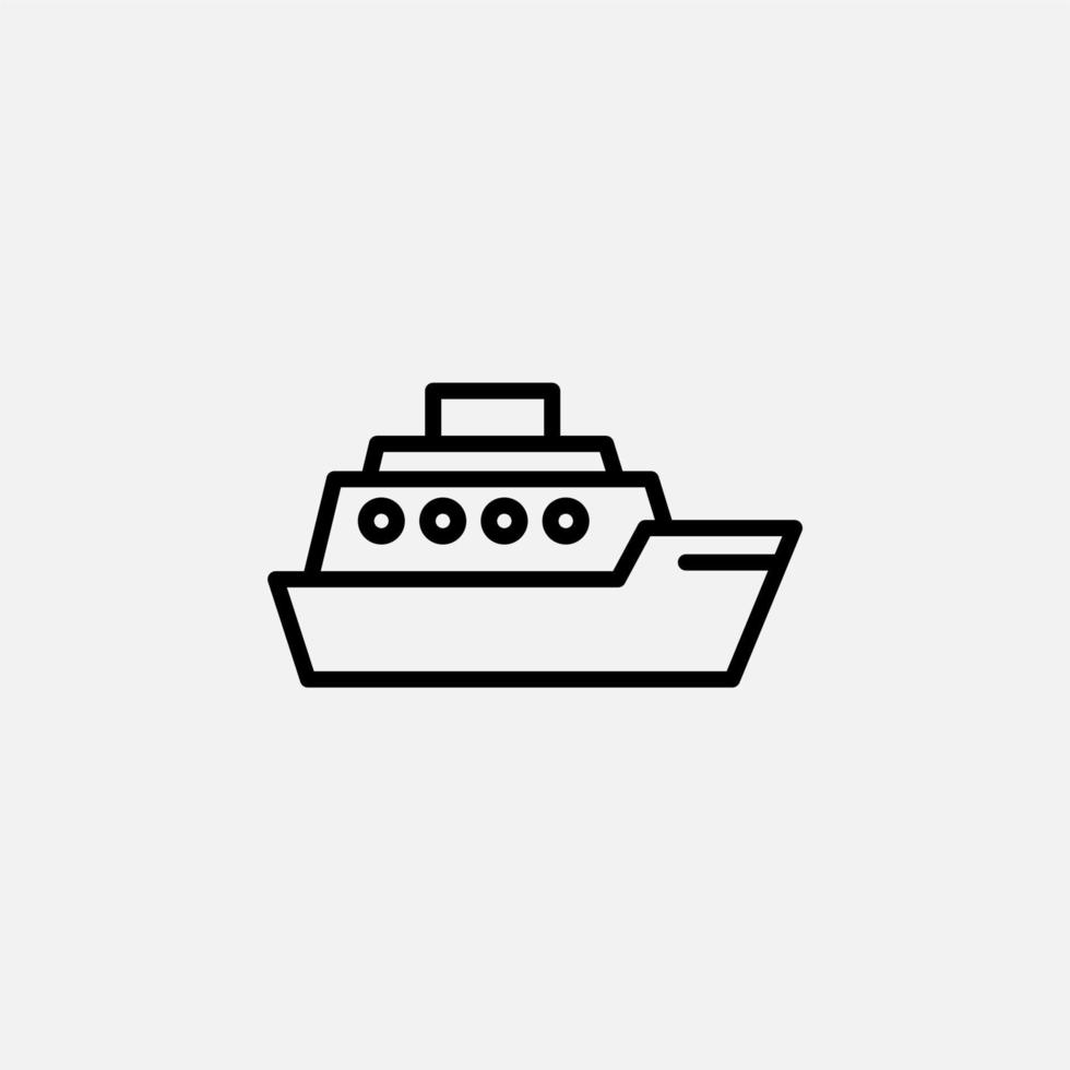 Ship, Boat, Sailboat Line Icon, Vector, Illustration, Logo Template. Suitable For Many Purposes. vector