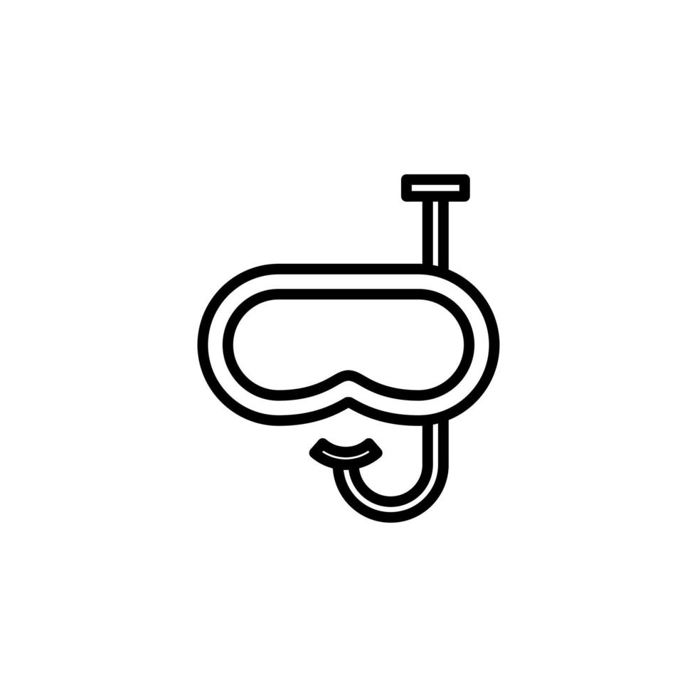 máscara de buceo, snorkel, trajes de baño, snorkel, buceo, buzo, icono de línea de gafas, vector, ilustración, plantilla de logotipo. adecuado para muchos propósitos. vector