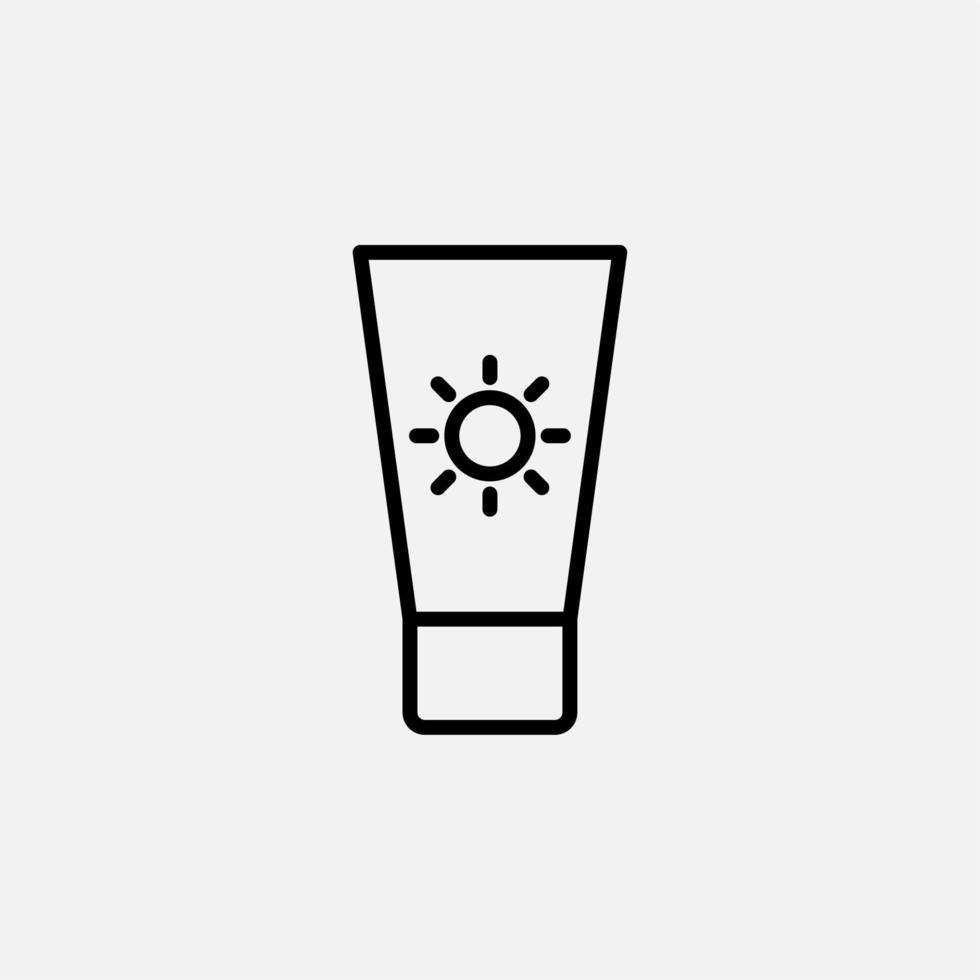 Sunblock, Sunscreen, Lotion, Summer Line Icon, Vector, Illustration, Logo Template. Suitable For Many Purposes. vector
