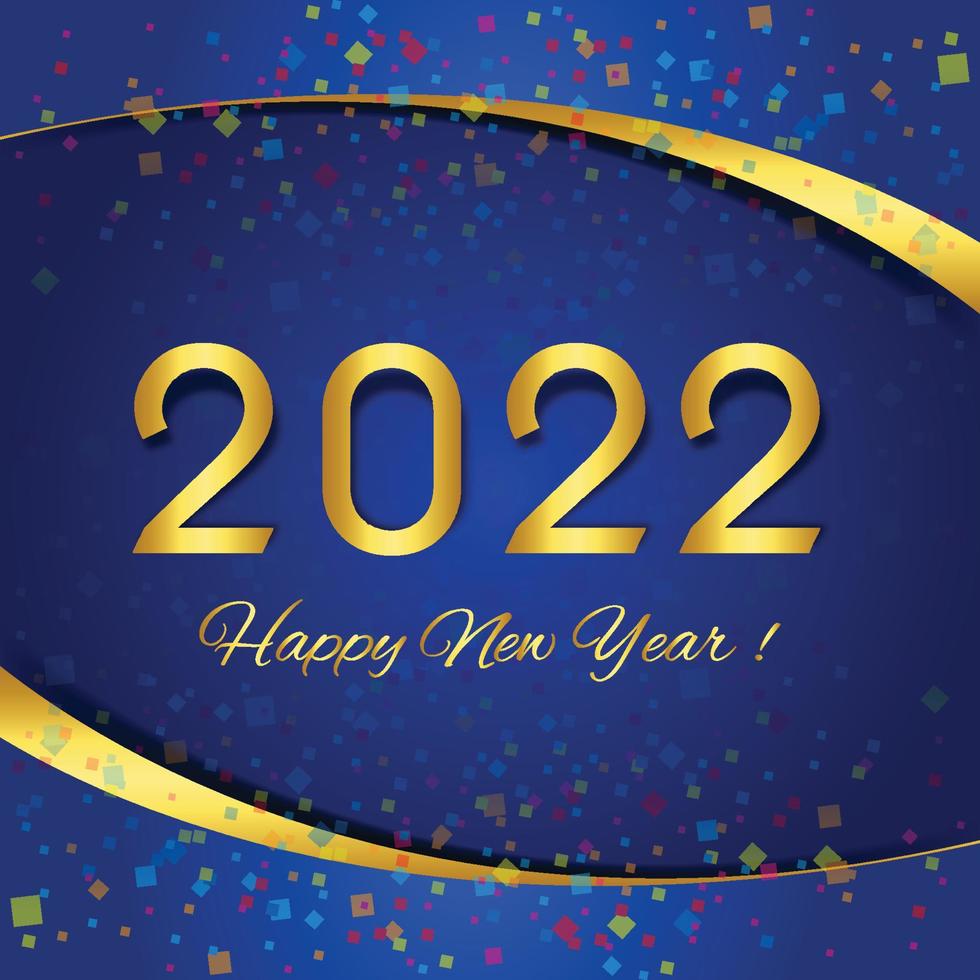 Happy new year 2022 holiday celebration background vector
