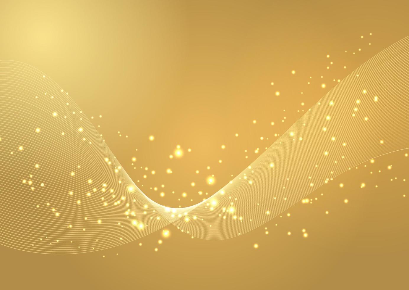 abstract golden waves background vector