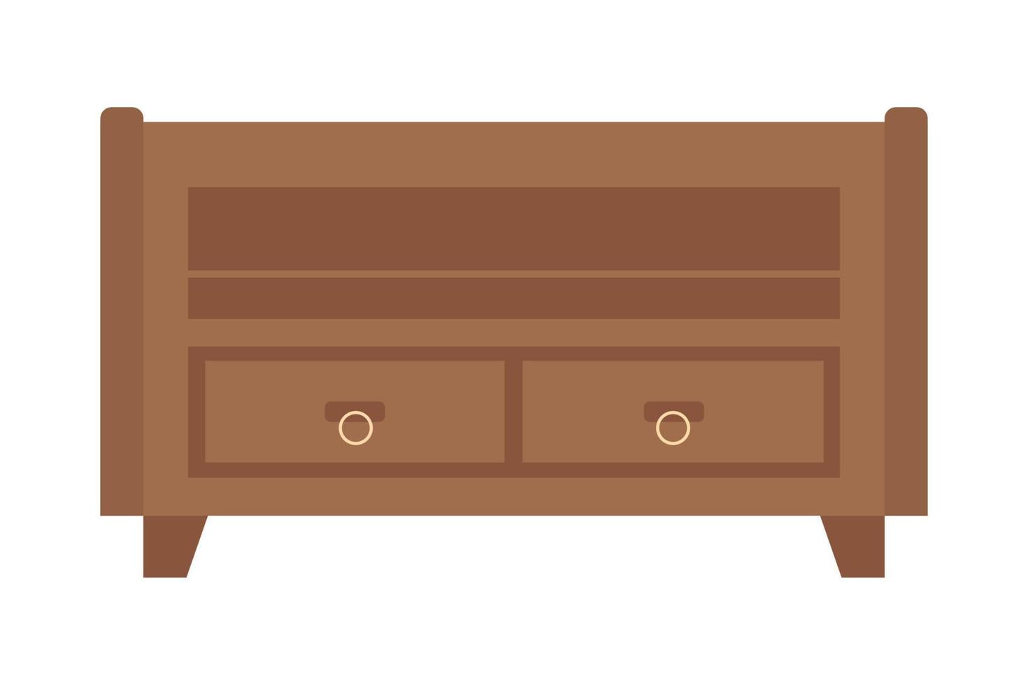 Wooden home drawer semi flat color vector object