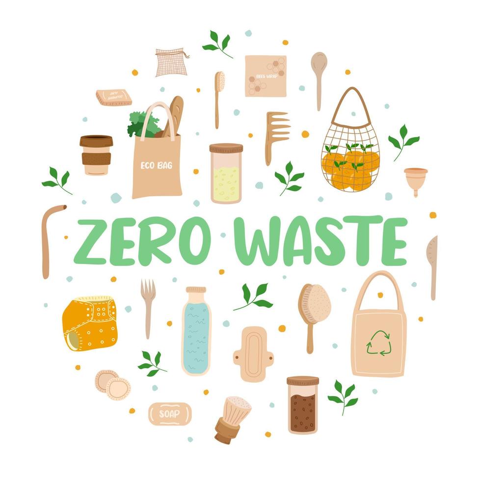 Zero waste circle template vector