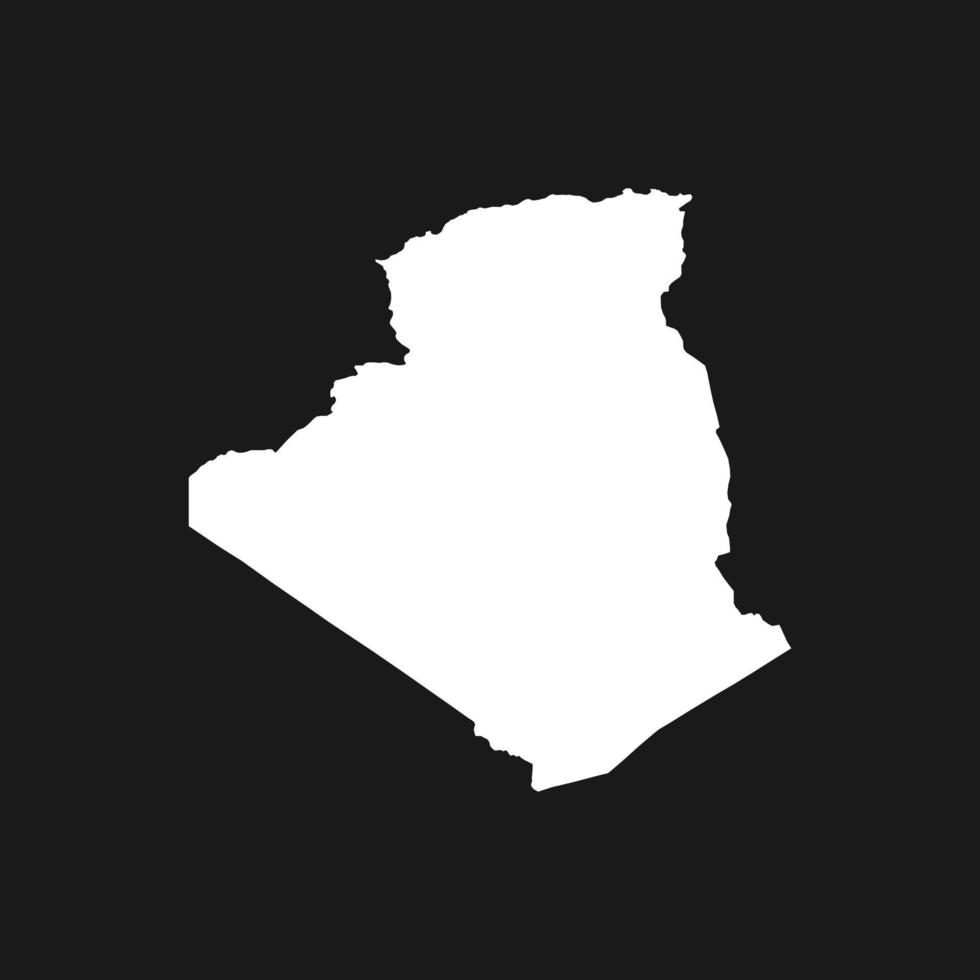 Map of Algeria on Black Background vector