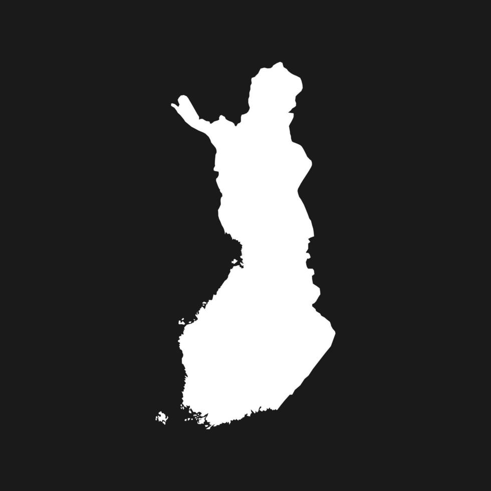 Map of Finland isolated on Black background. vector