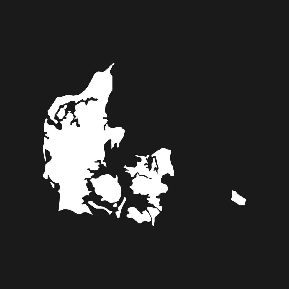 Map of Denmark isolated on black background. vector