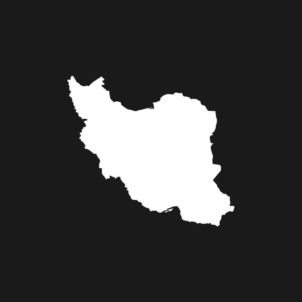 mapa de irán sobre fondo negro vector