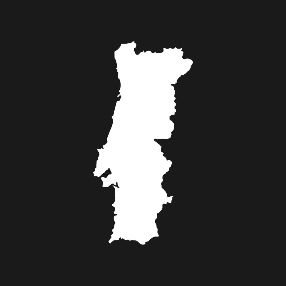 Portugal Map Isolated on Black Background. vector