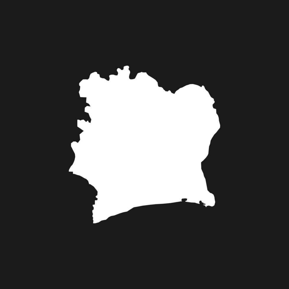 Map of Ivory Coast on Black Background vector