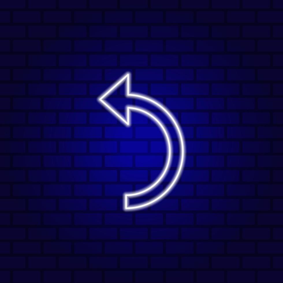 Glowing directional arrow neon sign. Vector illustration.