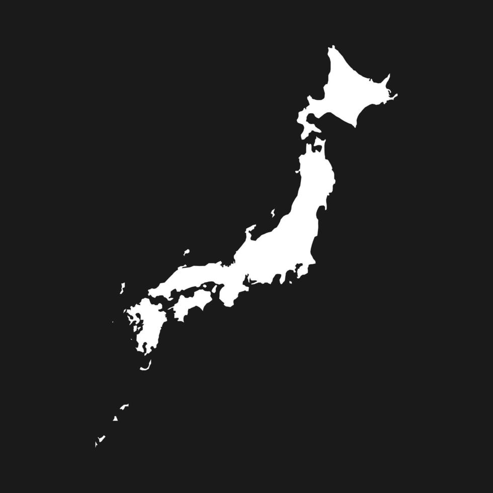 mapa de japón aislado sobre fondo negro. vector