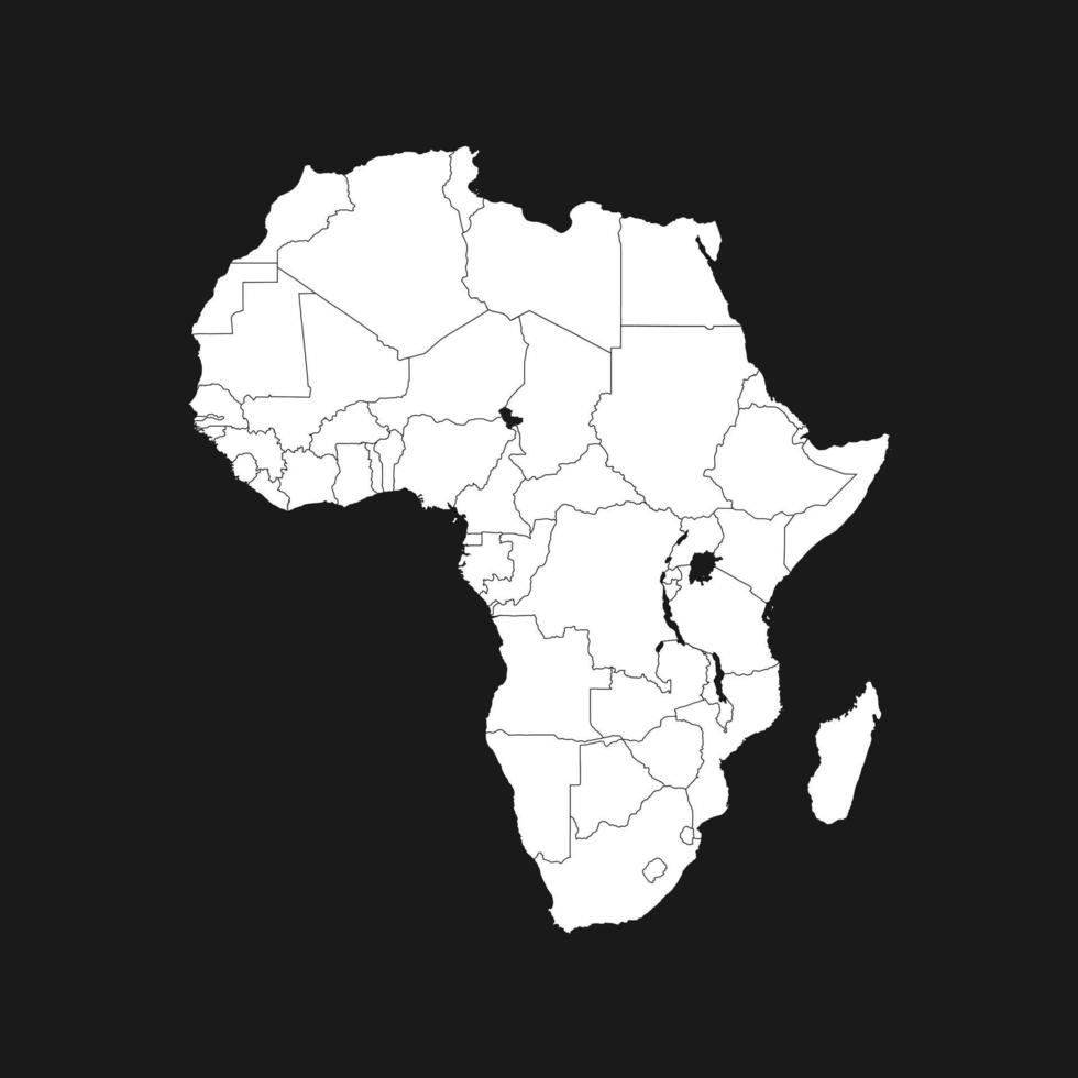 Map of Africa on Black Background vector