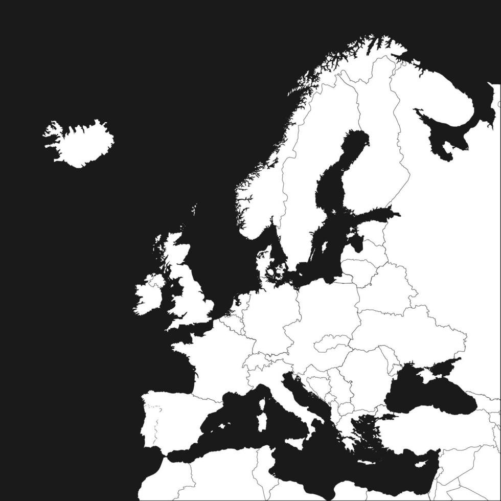 mapa de alta calidad de europa con la frontera del país vector