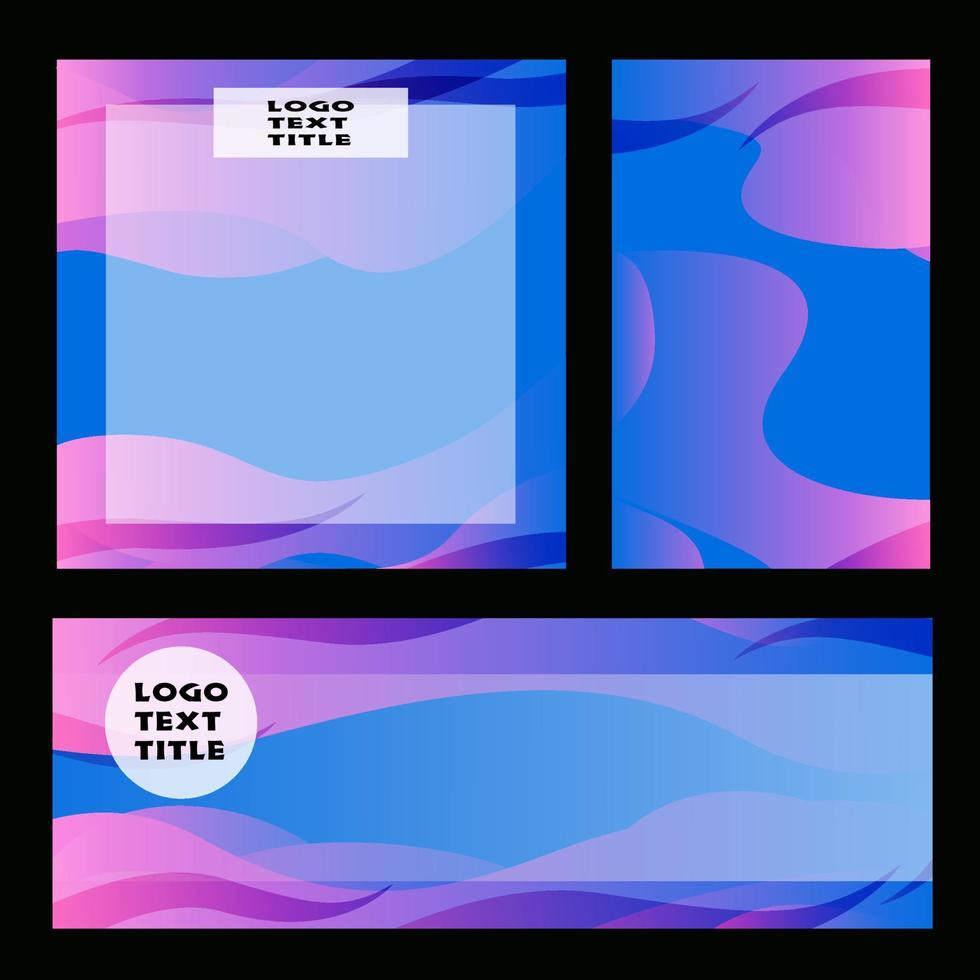 Set Abstract Background blue purple vector
