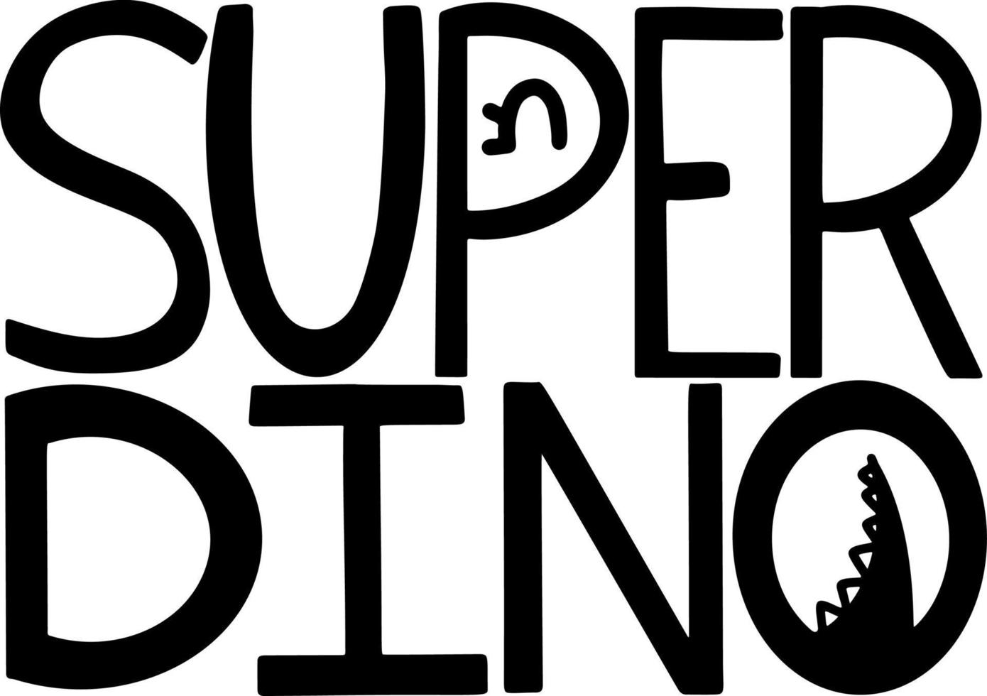 Super dino lettering phrase vector