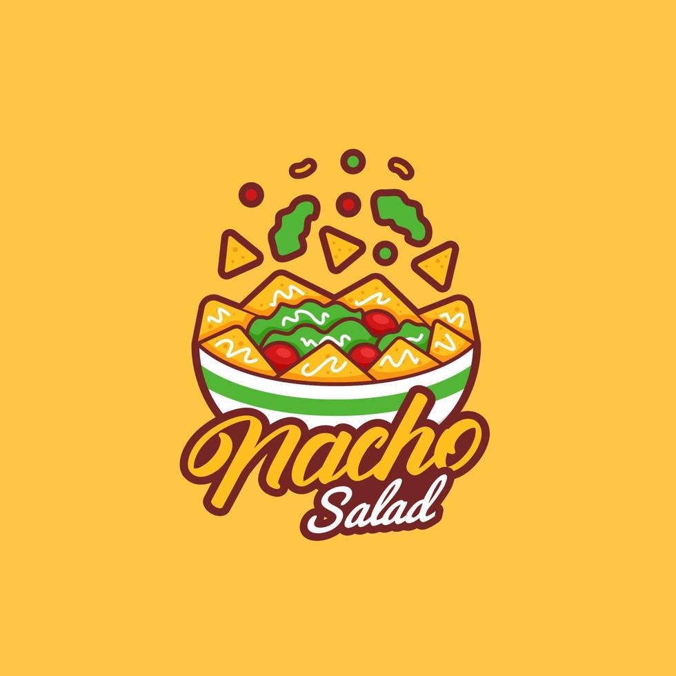 taco, nacho, mexicano, ensaladera, logotipo, icono, símbolo, ilustración vector