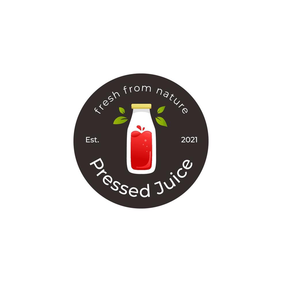 Pressed bottle smoothie juice logo badge icon template vector