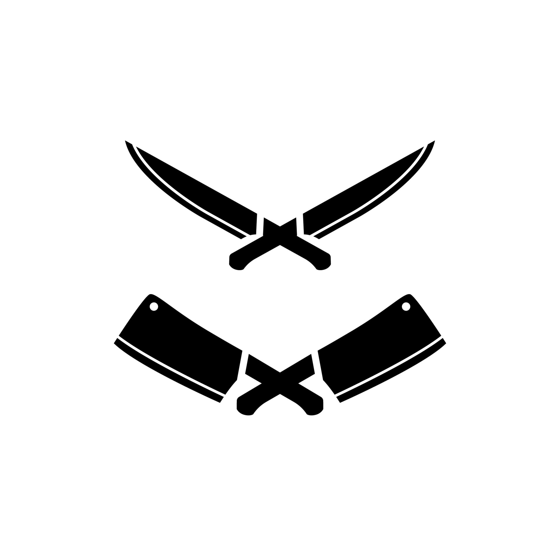 Crossed knife and butcher knife logo icon symbol template 4854381