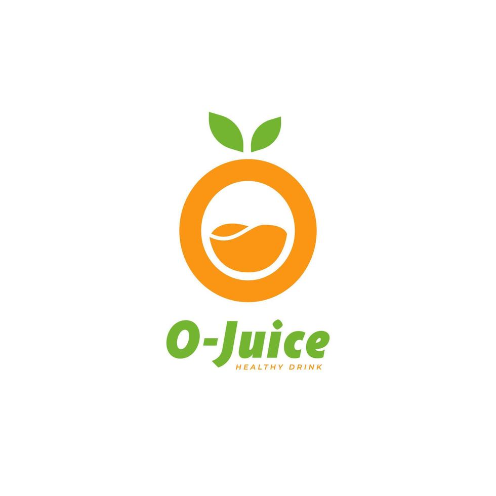 Letter O orange fruit juice logo icon symbol template vector