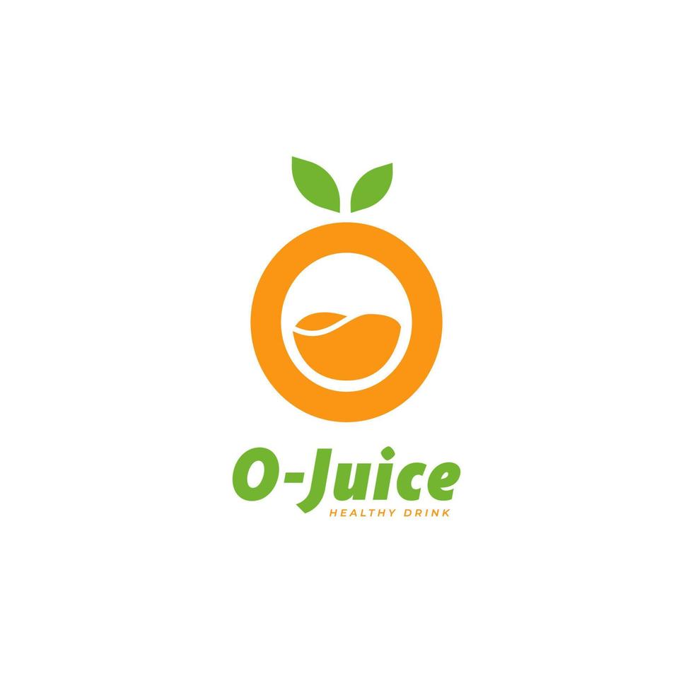 Plantilla de símbolo de icono de logotipo de jugo de fruta naranja letra o vector