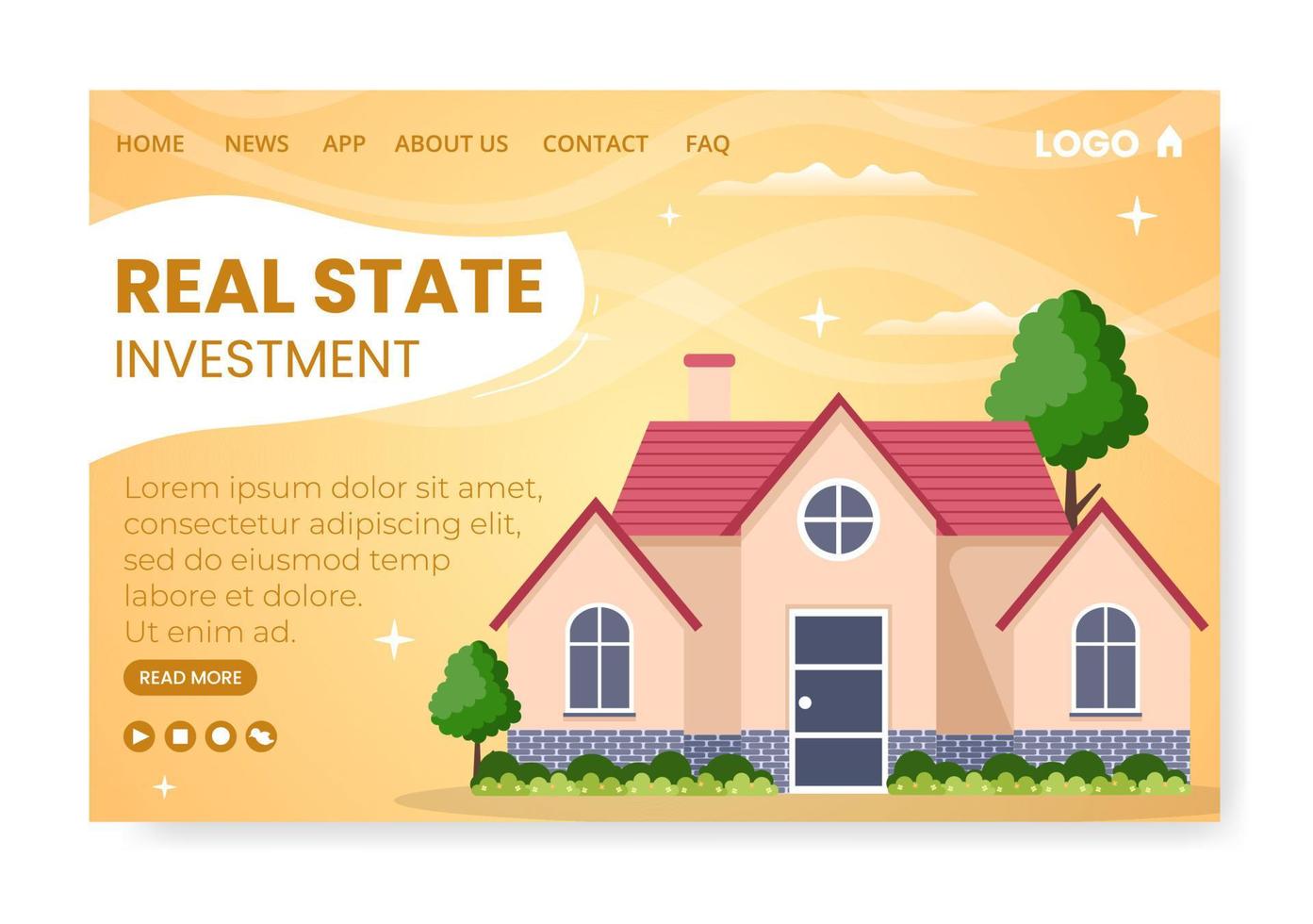 Real Estate Investment Landing Page Template Flat Design Illustration Editable of Square Background Suitable for Social media, Greeting Card and Web Internet Ads vector