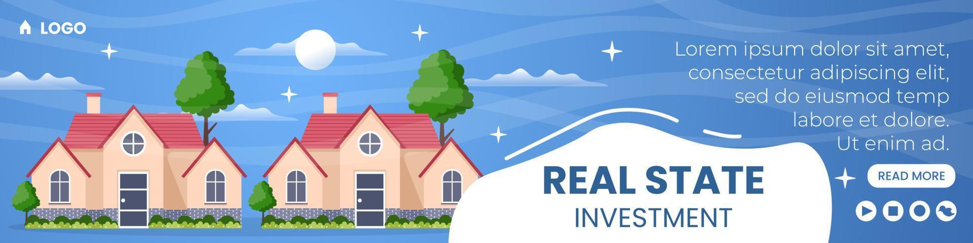 Real Estate Investment Banner Template Flat Design Illustration Editable of Square Background Suitable for Social media, Greeting Card and Web Internet Ads vector