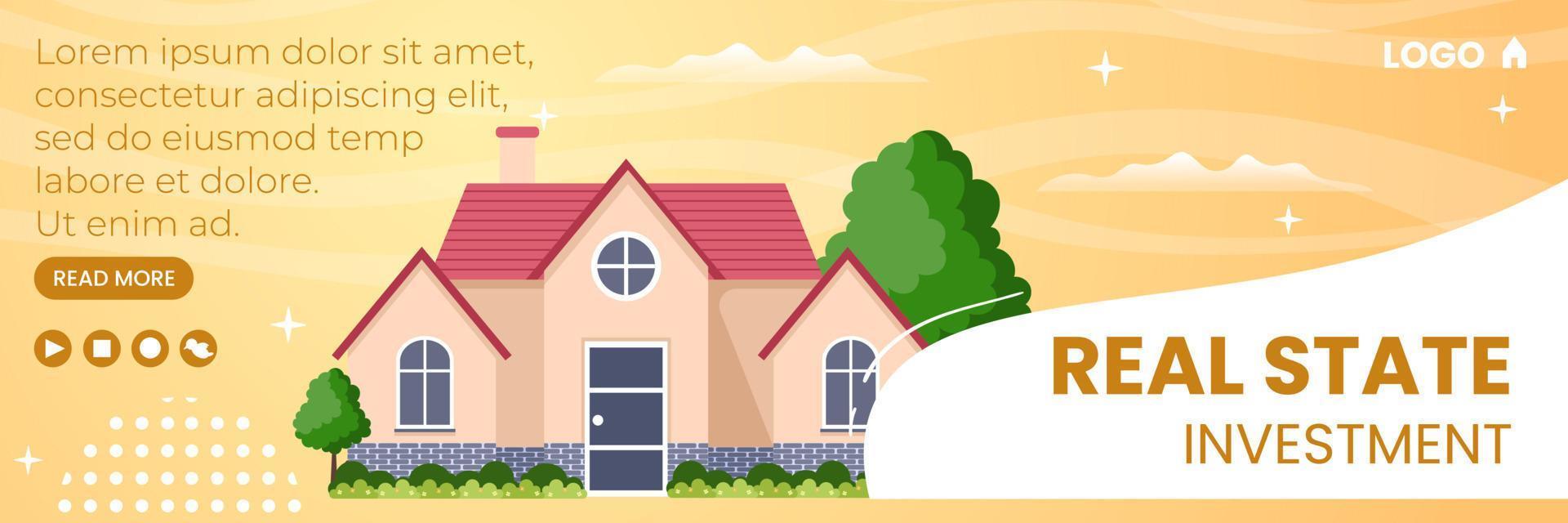 Real Estate Investment Cover Template Flat Design Illustration Editable of Square Background Suitable for Social media, Greeting Card and Web Internet Ads vector
