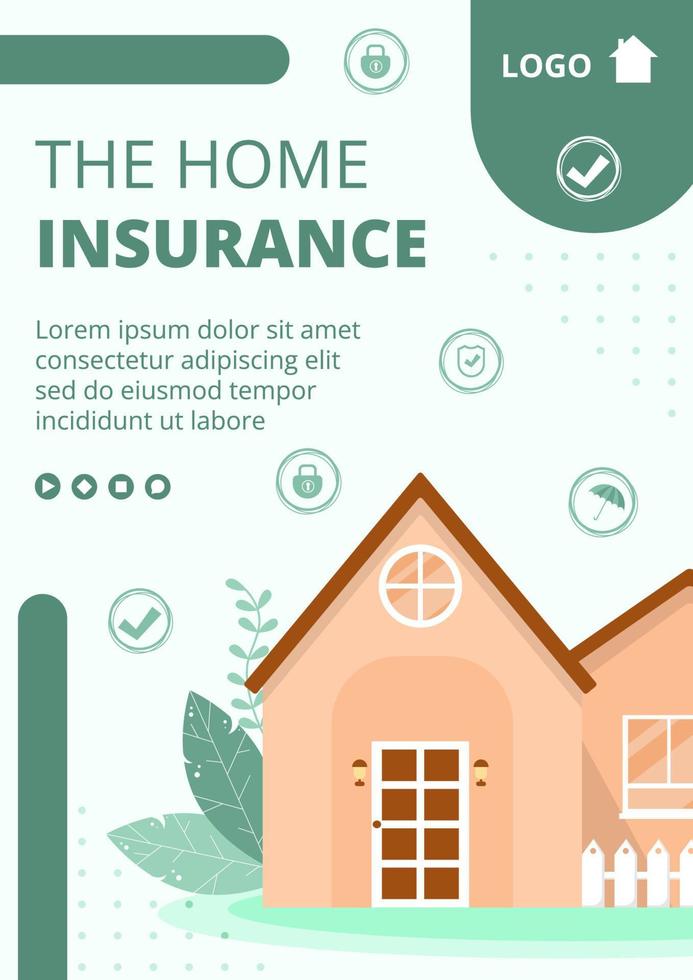 Property Insurance Flyer Template Flat Design Illustration Editable of Square Background Suitable for Social media, Greeting Card and Web Internet Ads vector