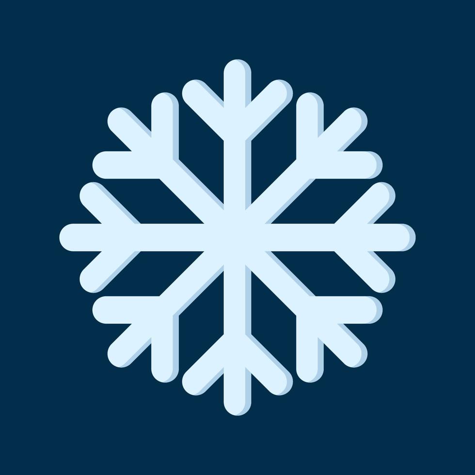 Snowflake Vector Illustration. Christmas and Winter Traditional symbol for logo, print, sticker, emblem, greeting and invitation card design and decoration