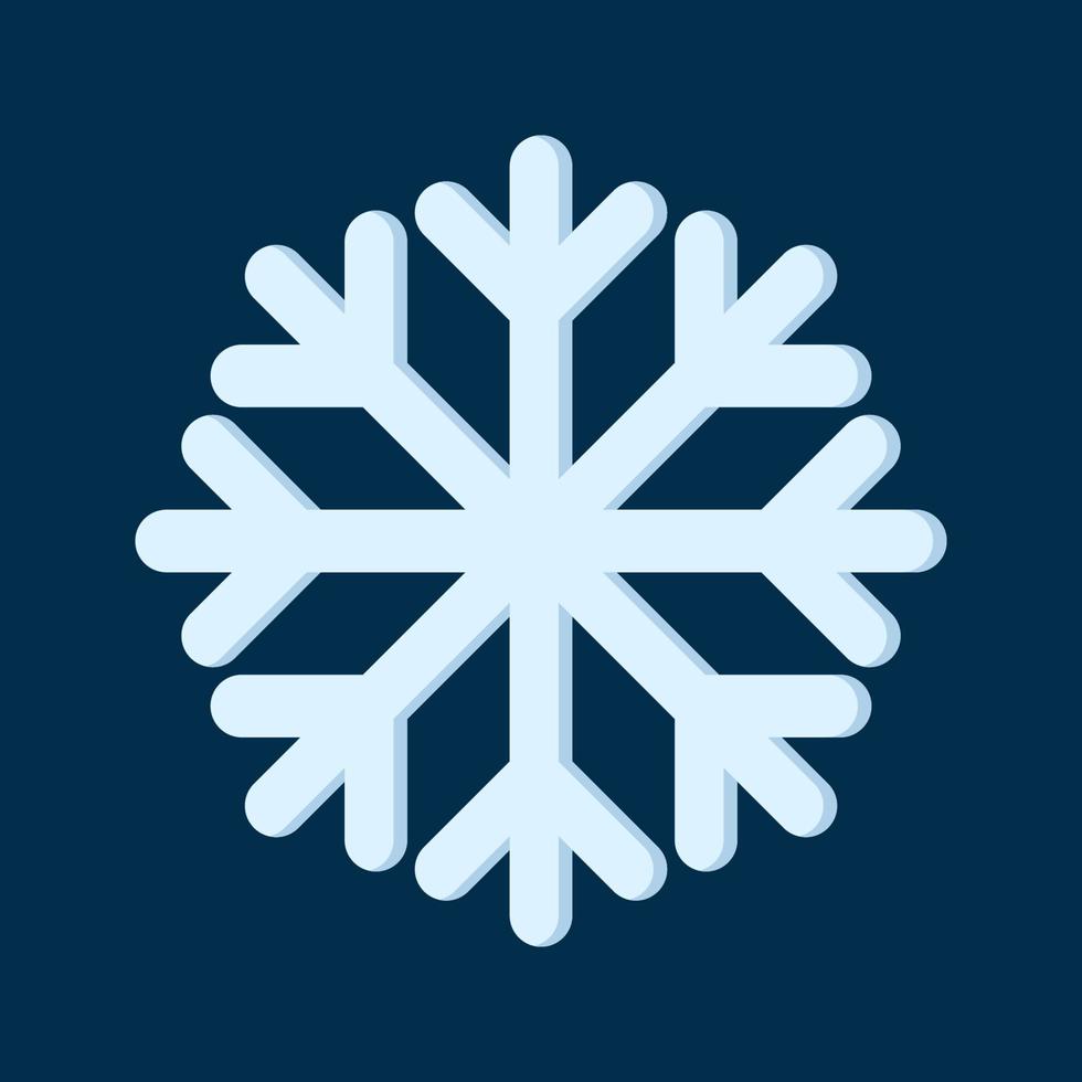 Snowflake Vector Illustration. Christmas and Winter Traditional symbol for logo, print, sticker, emblem, greeting and invitation card design and decoration