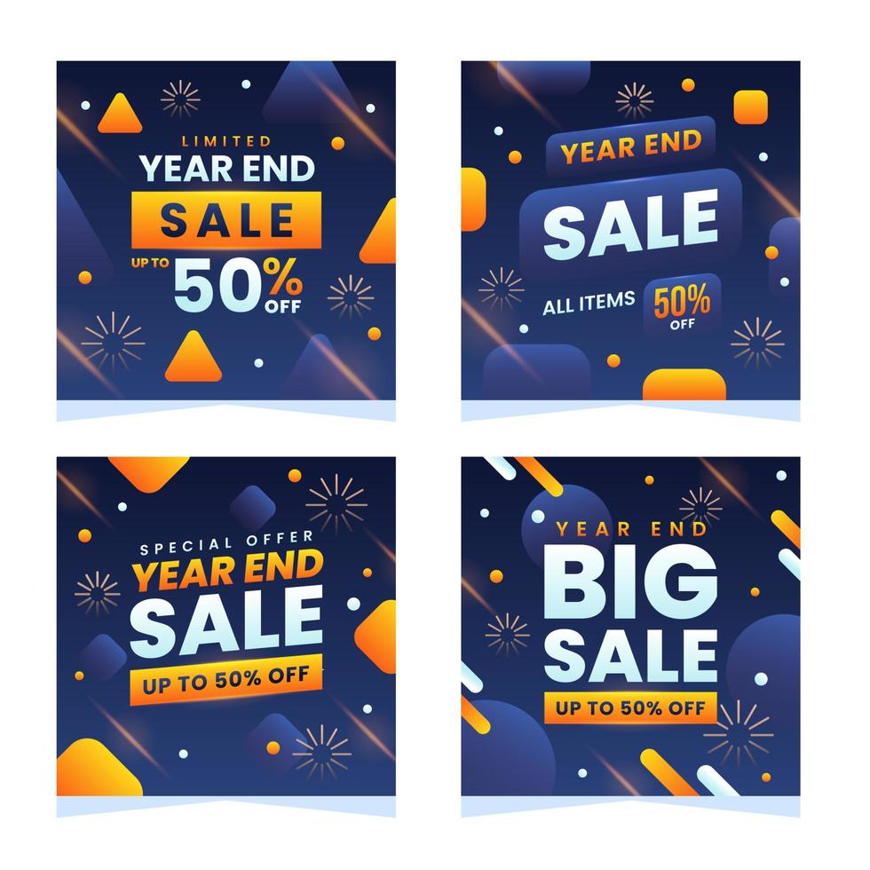 Year End Sale Social Media Posts vector