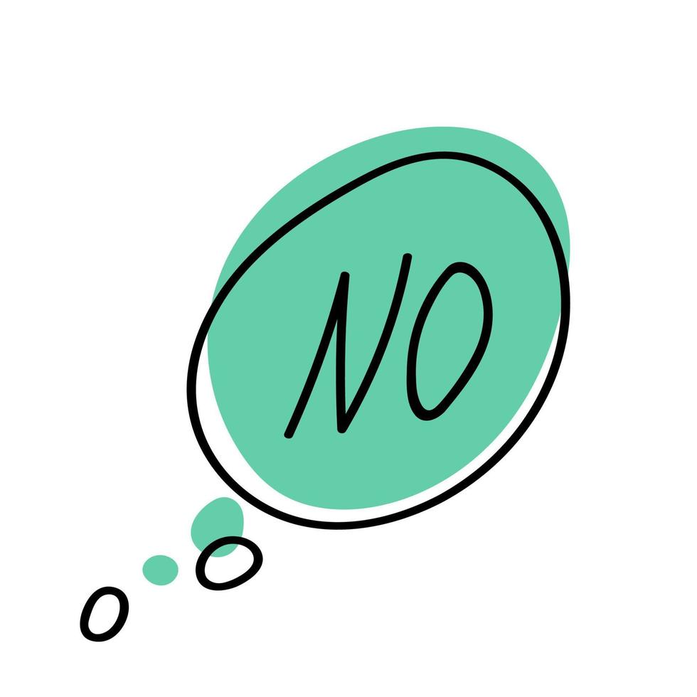 Hand Drawn Speech Bubble with Text - No. vector