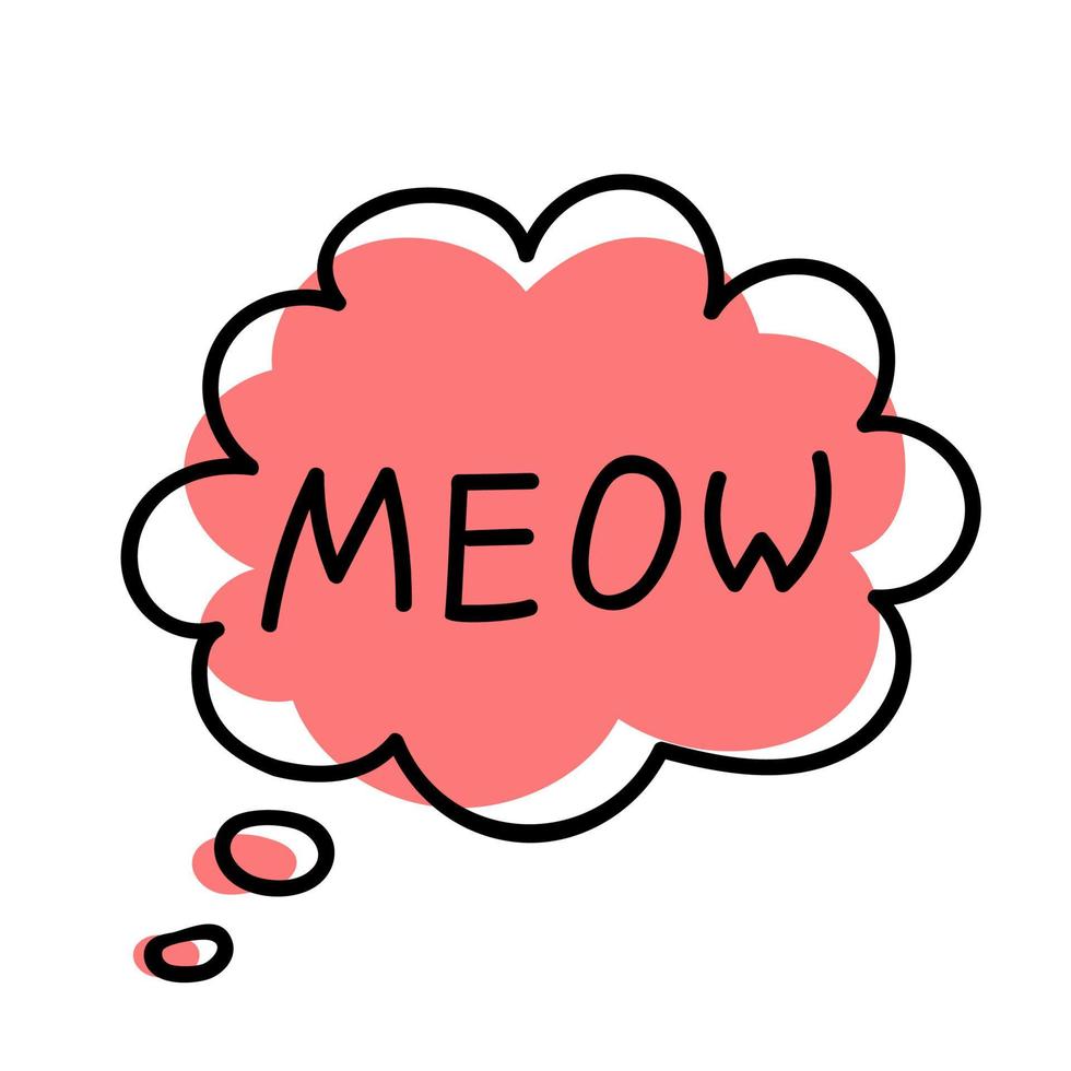 Hand Drawn Speech Bubble - Meow. vector