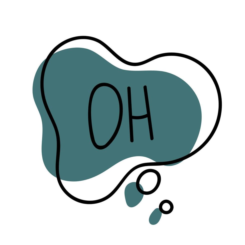 Hand Drawn Speech Bubble with Text - Oh. vector